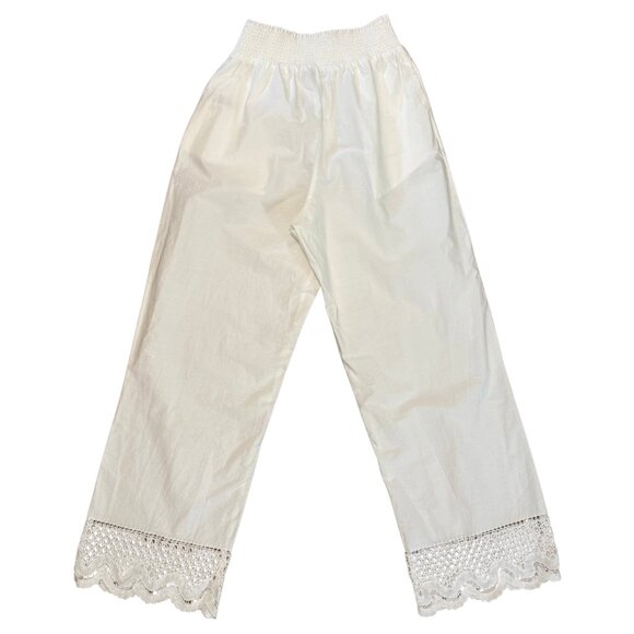 210. RAILS White Wide Leg Lightweight Lace Trim Henrik Pant $198 LIKE NEW Small - Picture 7 of 7